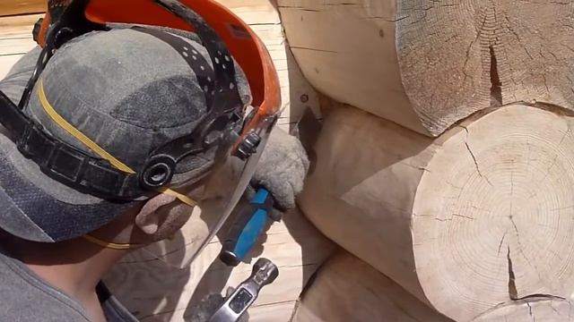 Шлифовка стен сруба из бревна