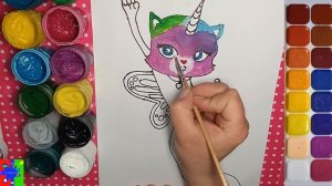 Радужно-бабочково-единорожная кошка. Рисуем кошку  Фелисити из мултфильма.