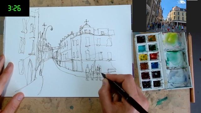 Urban Sketch in 10 Minutes - Make 'Complicated' REALLY EASY!