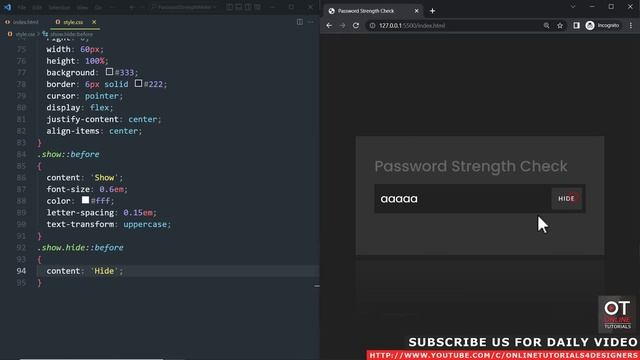 Password Strength Checker | Javascript Password Strength Meter With Regex смотреть онлайн
