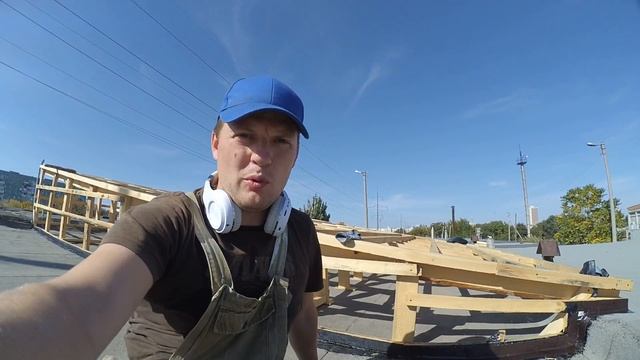 Ремонт крыши гаража Ондулином ч.2. Обрешётка, настил (Октябрь 2016) смотреть онлайн