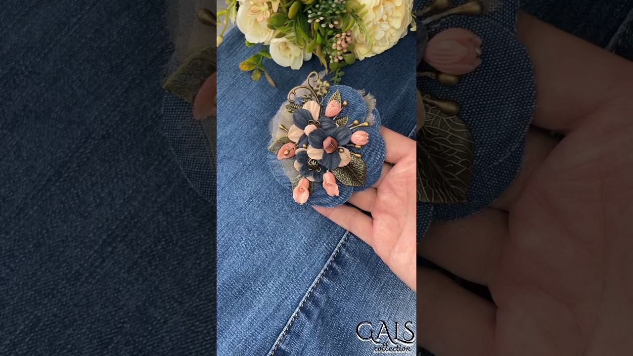 ДЖИНСОВАЯ БРОШЬ #handmade #gals #accessories #jewelry #embroidery смотреть онлайн