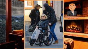 Jessica Langes son Samuel Walker Shepard pushes her in wheelchair