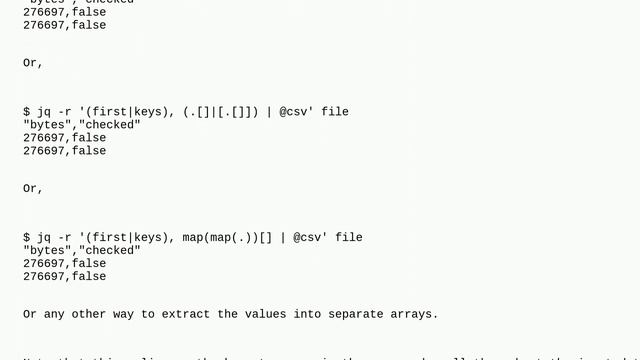 Unix: Convert json to csv with headers in jq смотреть онлайн