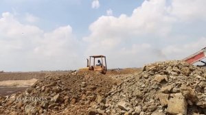 Incredible Operator Bulldozer Dump Truck Building New Road Foundation Old Bulldozer KOMATSU D60P