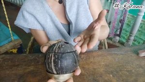 #Катана и #Кокос. Как сделать  посуду из обычного  найденного кокоса.
