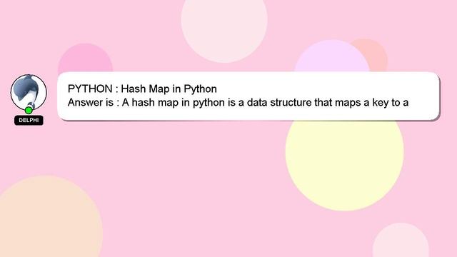 PYTHON : Hash Map in Python