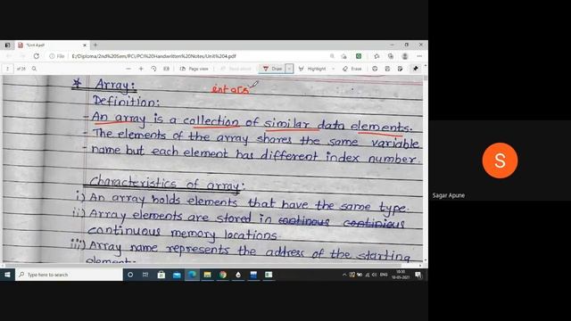 Lecture-18: C Programming | Unit-4 |4.1 Array | 4.2 Array Declaration & Initialization with program
