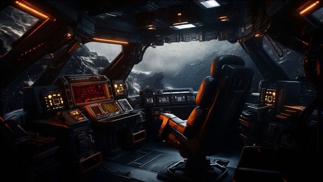 Radio Chatter From Spaceship Bridge & Alien Planet Rain. Sci-Fi Ambiance for Sleep, Study, Relaxing