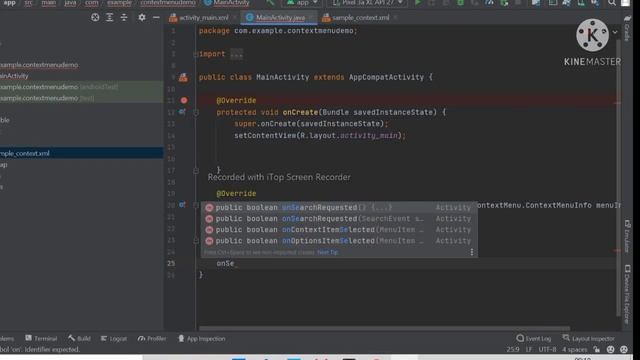 Context Menu In Android Studio ✌| Android Development Tutorial | #java #androiddevelopment