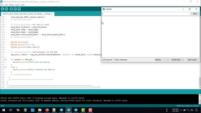 Arduino IDE + ESP32 + DHT11 + ESP-NOW + Web Server | ESP32 ESP-NOW and Web Server (MONITORING)