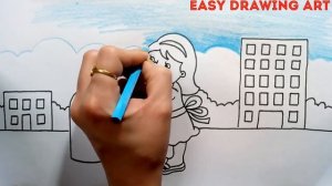 how to draw clean india scenery || clean city poster drawing