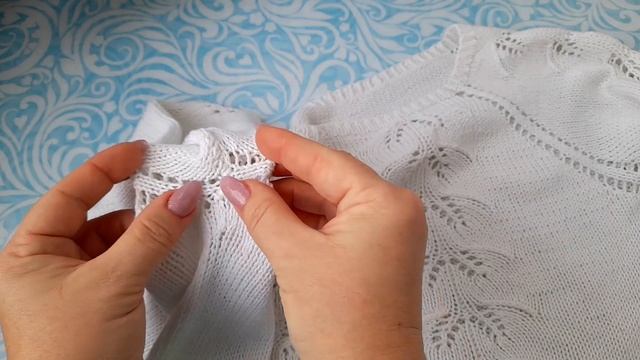 Джемпер из хлопка/вязание спицами. 26сентября 2021 г.