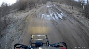 Мотовездеход Скаут-3, первый выезд, выдернул УАЗик!