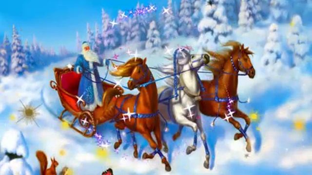 ФУТАЖ - НОВОГОДНИЙ ДЕД МОРОЗ НА ТРОЙКЕ - ДЛЯ ВИДЕОМОНТАЖА смотреть онлайн