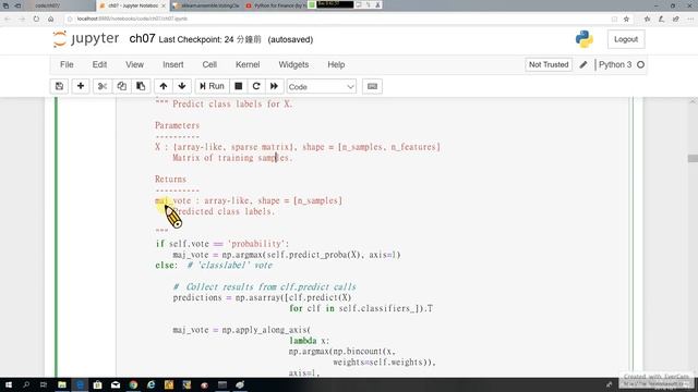 Python Machine Learning 32. Ensemble-2: 以物件導向程式實作多數決分類器 (recorded on 20191001) смотреть онлайн