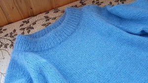 Самый простой джемпер из мохера "Весеннее небо"