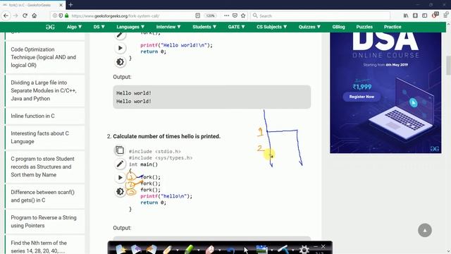 fork() in linux