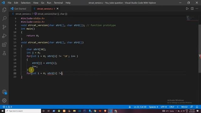 ? Concatenate Two Strings without using strcat() function , in Hindi | C programming tutorial |