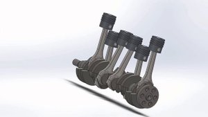 работа КШМ рядного 6-ти цилиндрового ДВС