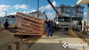 Установка чаши бассейна из полипропилена.