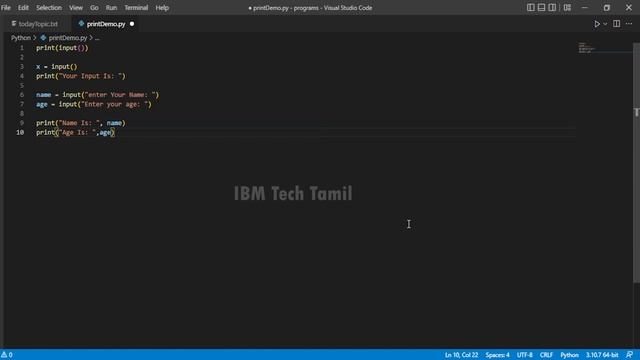 PYTHON INPUT AND OUTPUT OPERATIONS IN TAMIL |  PYTHON  I/O OPERATION IN TAMIL - PART - 3