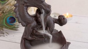 Подставка под стелющиеся благовония Дракон 12х18 см бордово - коричневый полуматовый Арт. 502967