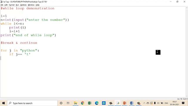 LECTURE 9-Python while, break, continue || python for beginner || Code Implementation ||Fatema Vhor