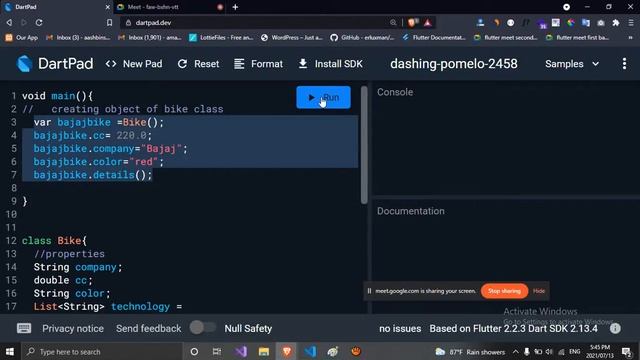 Dart - Object Oriented Basic Concepts -Part 1