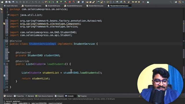 #10 Coding the service layer in spring | Java Live Project | Java + Spring Live Project