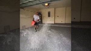 Garage Concrete Coating Makeover in Color Domino