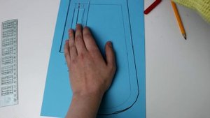 Выкройка, чертеж кармана с листочкой на молнии.