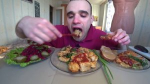 МУКБАНГ НАРЕЗКИ ЛУЧШЕЕ - РЫБА ГОРБУША И МИНТАЙ / ВИНЕГРЕТ / Mukbang EATING / АСМР 06. 11. 2023 #961