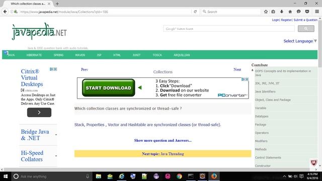 Which collection classes are synchronized or thread-safe ?
- javapedia.net смотреть онлайн