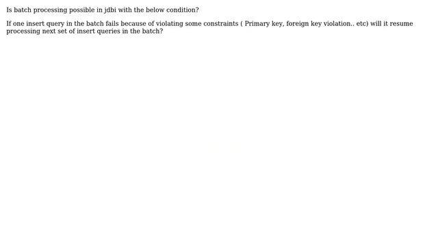Do any Java libraries support batch sql query processing and proceeds even if any duplicate... смотреть онлайн