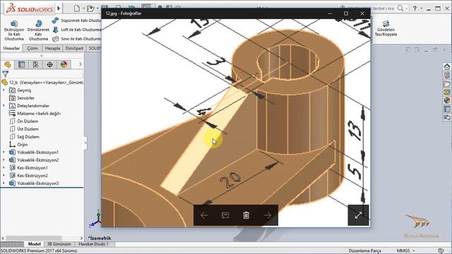 Solidworks Çatal Yatak Modelleme смотреть онлайн
