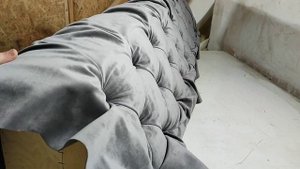 Гнутая спинка для дивана в каретной стяжке. Спинка капитоне. Делаем спинку для дивана