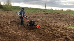 Мотоблок Патриот фрезеровка целины