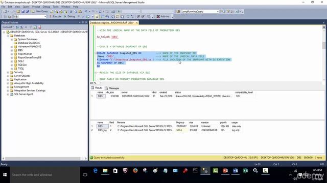 032 Database Snapshots смотреть онлайн