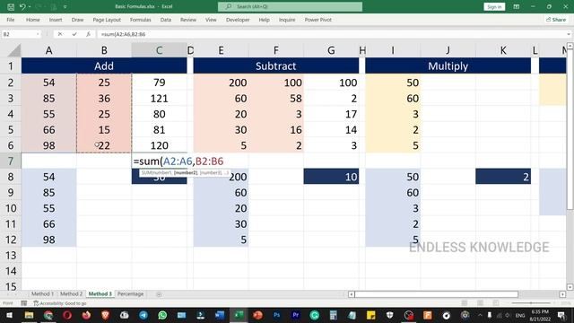 Basic Formulas in Excel in Tamil