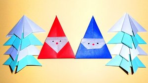 ДЕД МОРОЗ из бумаги. Новогодние поделки ОРИГАМИ на новый год