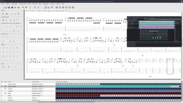 Amon Amarth - The Way of the viking with TuxGuitar, QTractor and Guitarix смотреть онлайн