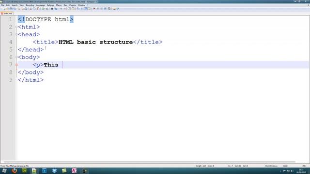 HTML Tutorial 1 - basic structure
