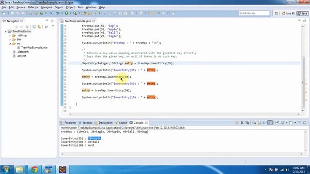 TreeMap (lowerEntry method) | Java Collection Framework смотреть онлайн