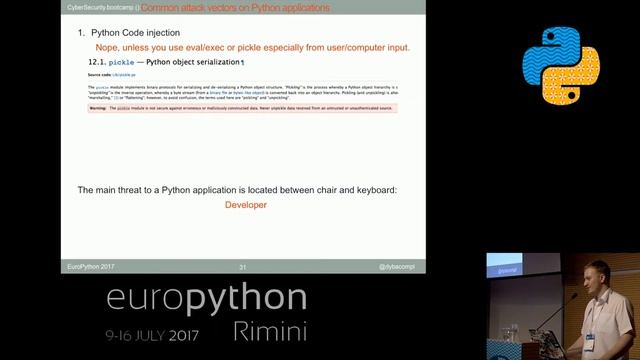 EuroPython 2017 Rimini: CyberSecuirty.bootcamp() смотреть онлайн
