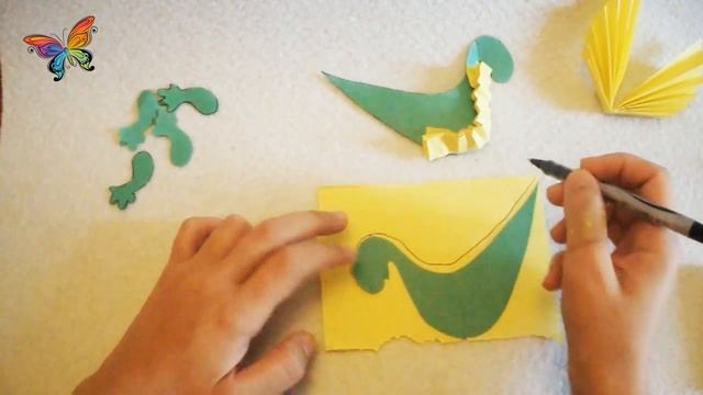 Как сделать аппликацию из цветной бумаги  #DIYpapercraft