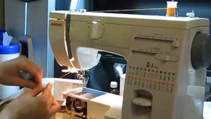 заправка нитки в машинку Janome 423S/5522