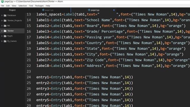 Python GUI Development using tkinter-3-(contents for second tab)