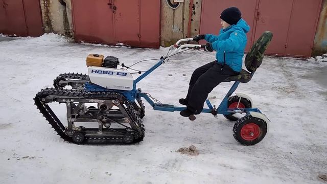гусеничный привод на мотоблок, ходовые испытания