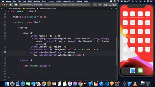 Spinner Using SwiftUI - LoadingWaiting Activity Indicator In SwiftUI - Custom Indicator In SwiftUI